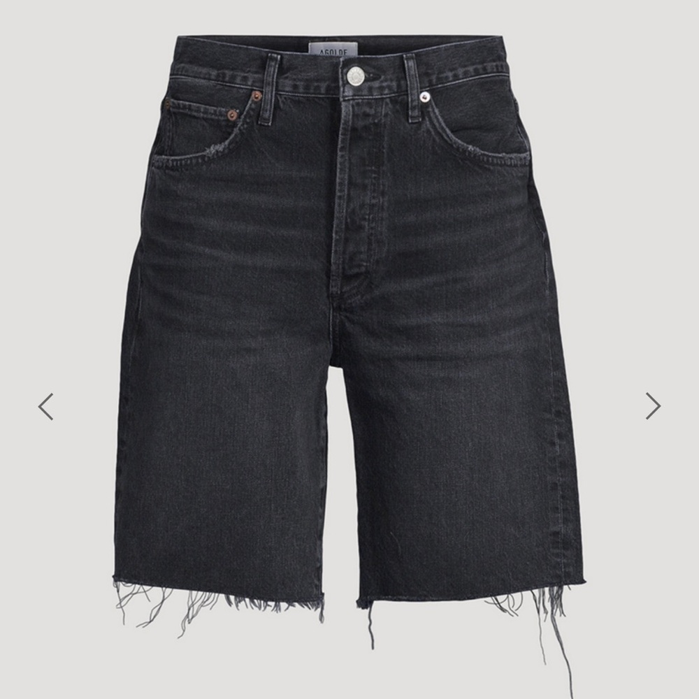 Agolde 90s Black Denim Shorts